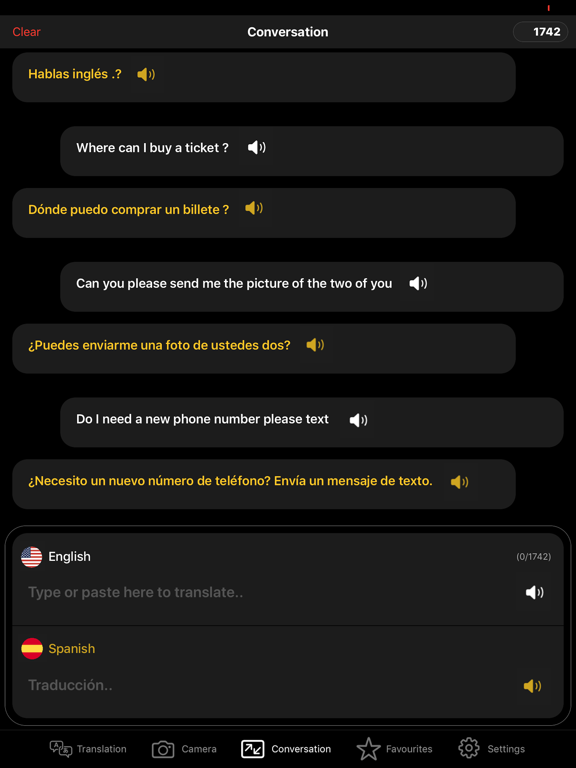 Voice language translator iPad screenshot