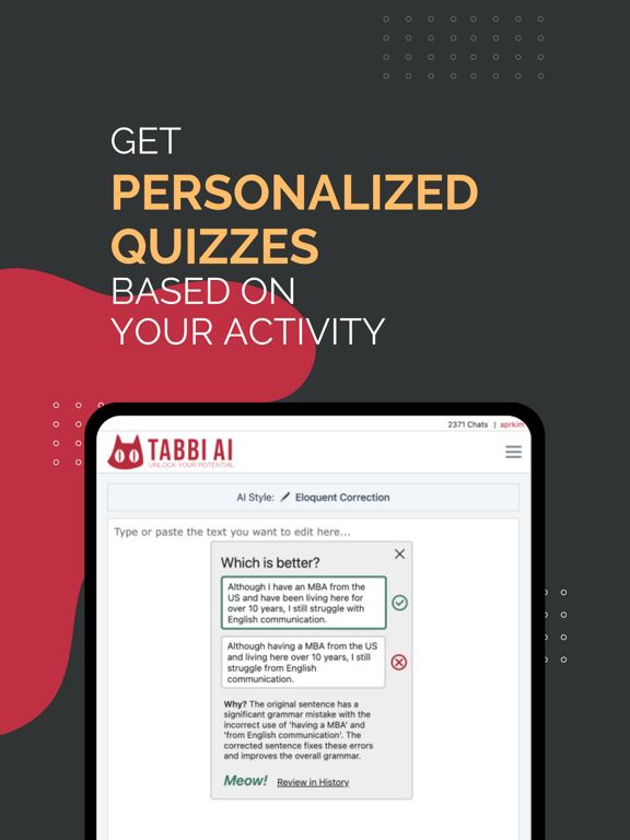 Tabbi AI: Writing and Speaking iPad screenshot 5 - Productivity app