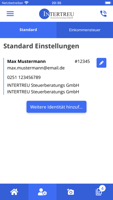Intertreu Steuerberatungs GmbH Screenshot