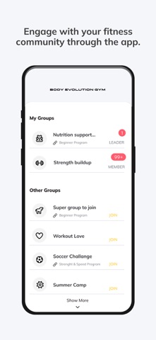 Body Evolution Gym iPhone screenshot