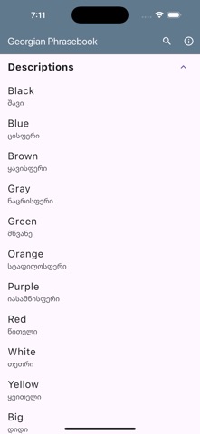 Georgian Phrasebook screenshot