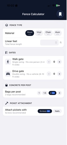 Fence Material Calculator Screenshot 1 of 3
