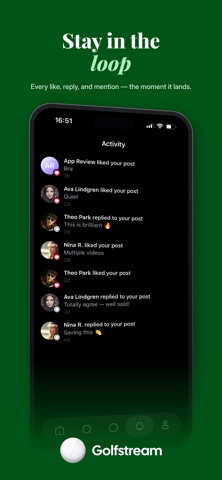 Golfstream - Social Network iPhone screenshot