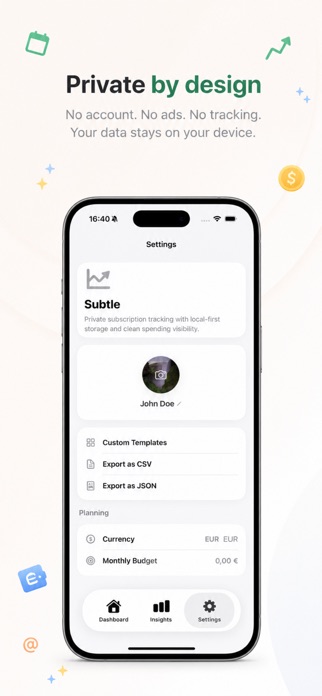 Subtle Subscription Tracker Screenshot 4 of 5