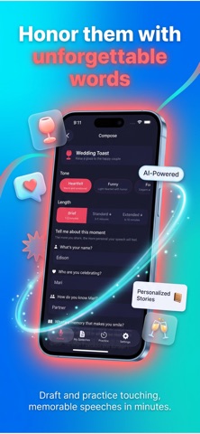 SpeechWriter: Eulogy & Toast iPhone screenshot