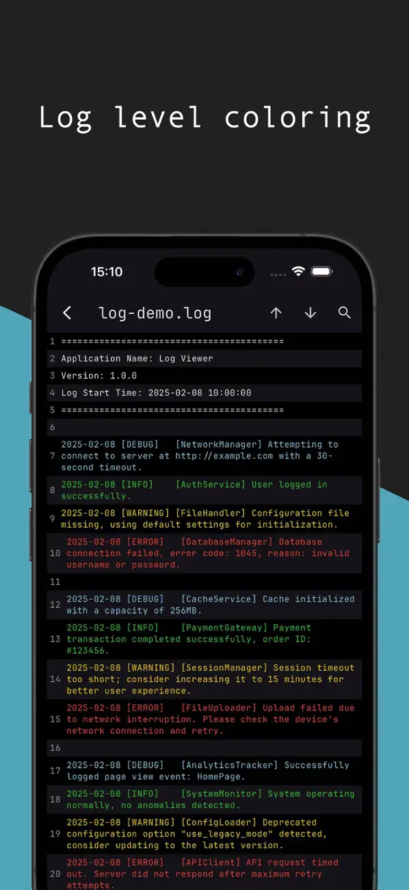 Screenshot #1 pour LogViewer - App Log Viewer