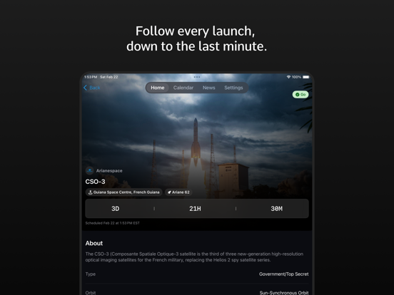 Moonwalk - Rocket Launches iPad screenshot 4 - News app