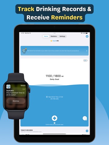 Water Reminder - HydraKit iPad screenshot