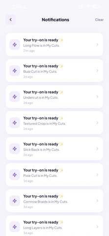 Trimly: Hairstyle Try-On iPhone screenshot