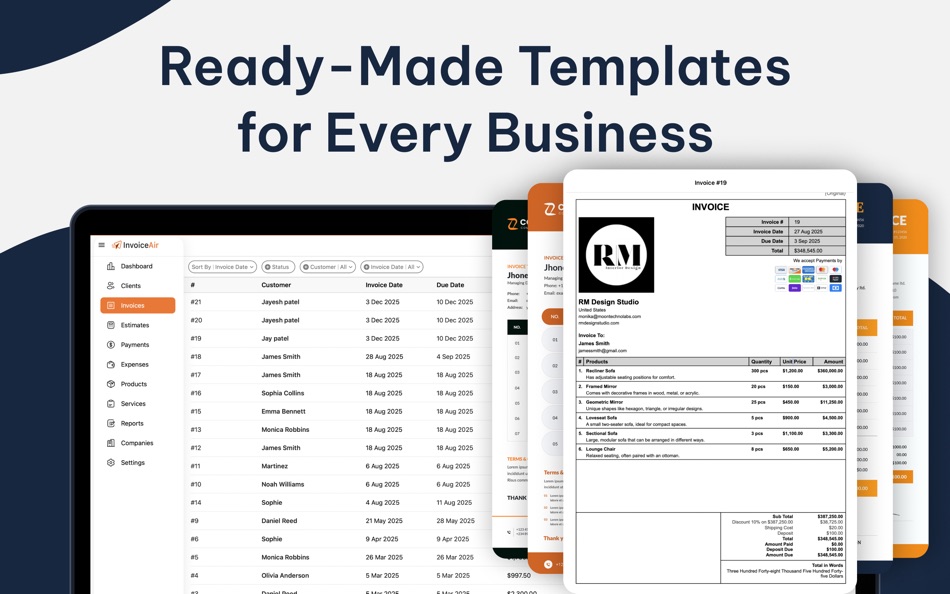 #4. InvoiceAir: Invoice Generator (macOS) Bởi: Moon Technolabs Pvt Ltd