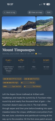 Cairn - Trail Journal iPhone screenshot