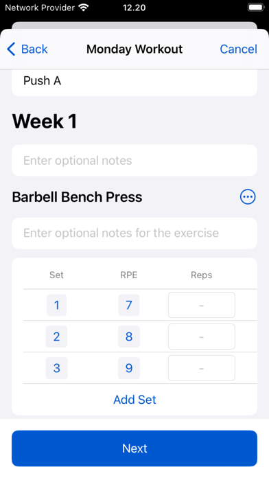 GymPath: Workout Tracker / Log Screenshot