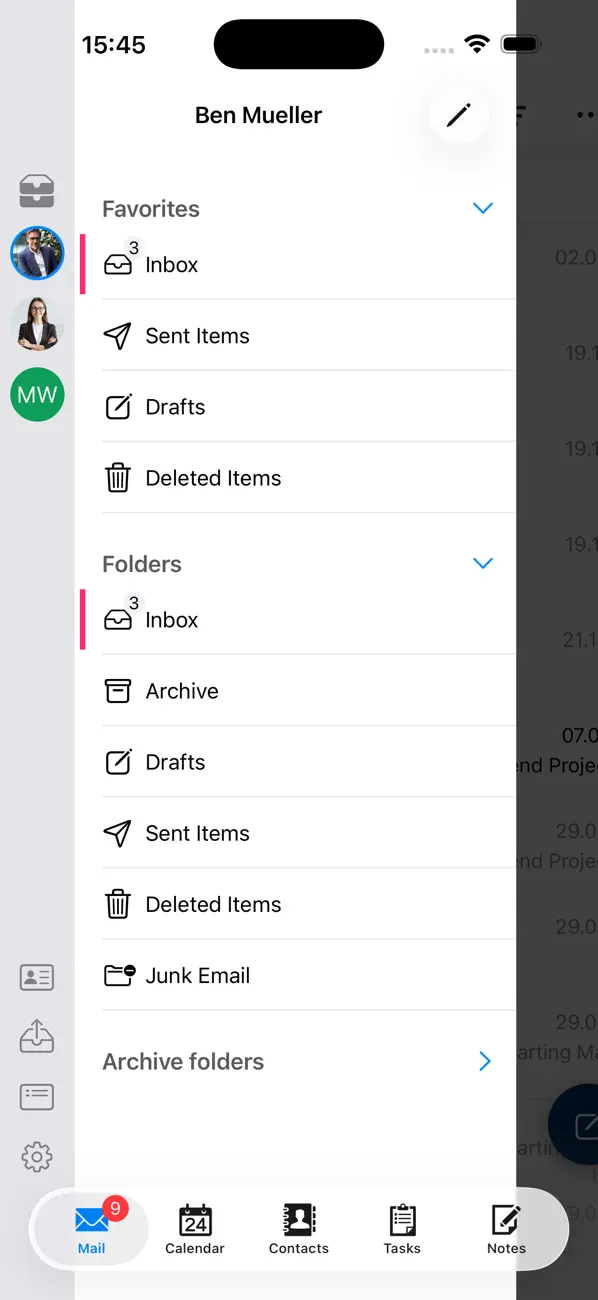Screenshot #1 pour ISEC7 MAIL for BlackBerry