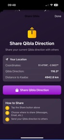 Qibla direction screenshot