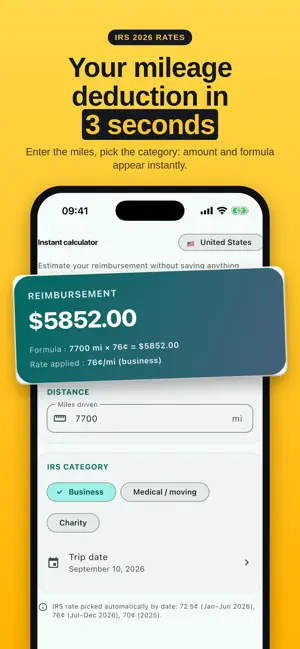 Mileage Log Pro: IRS Rates screenshot 1