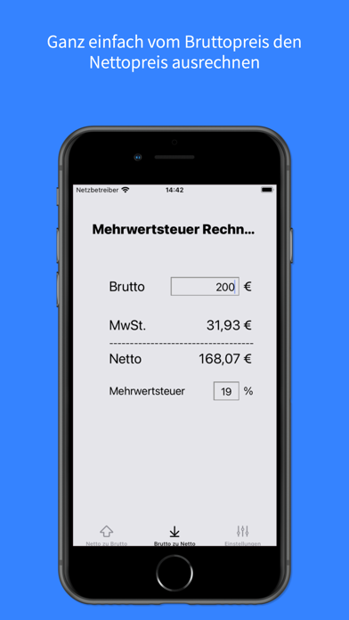 Screenshot #1 pour Mehrwertsteuer Rechner PRO