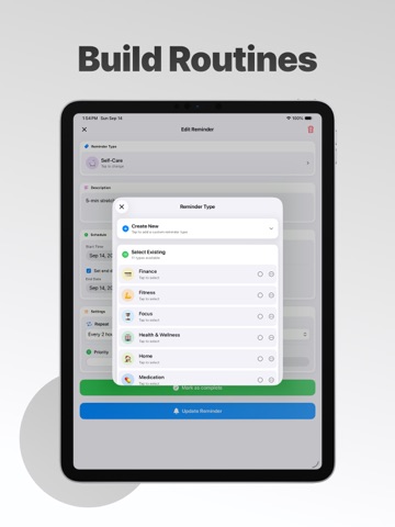 Remindly - All-in-One Reminder iPad screenshot