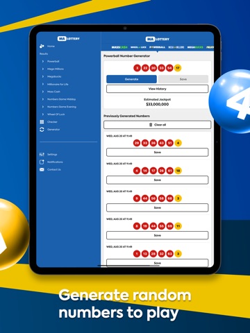 Massachusetts Lotto Results iPad screenshot