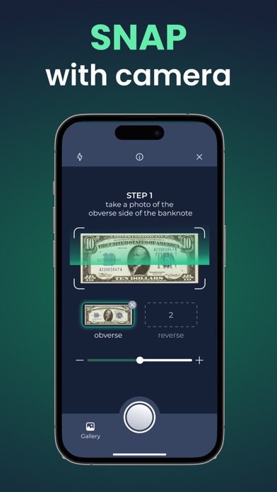 Banknote scanner: DollarScan Screenshot