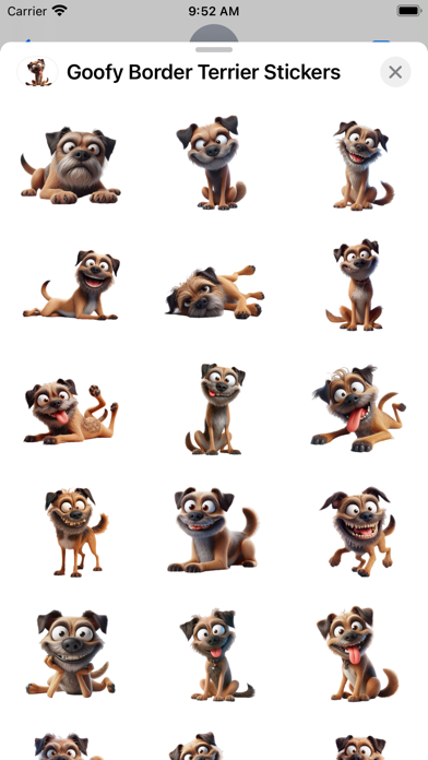 Screenshot #1 pour Goofy Border Terrier Stickers