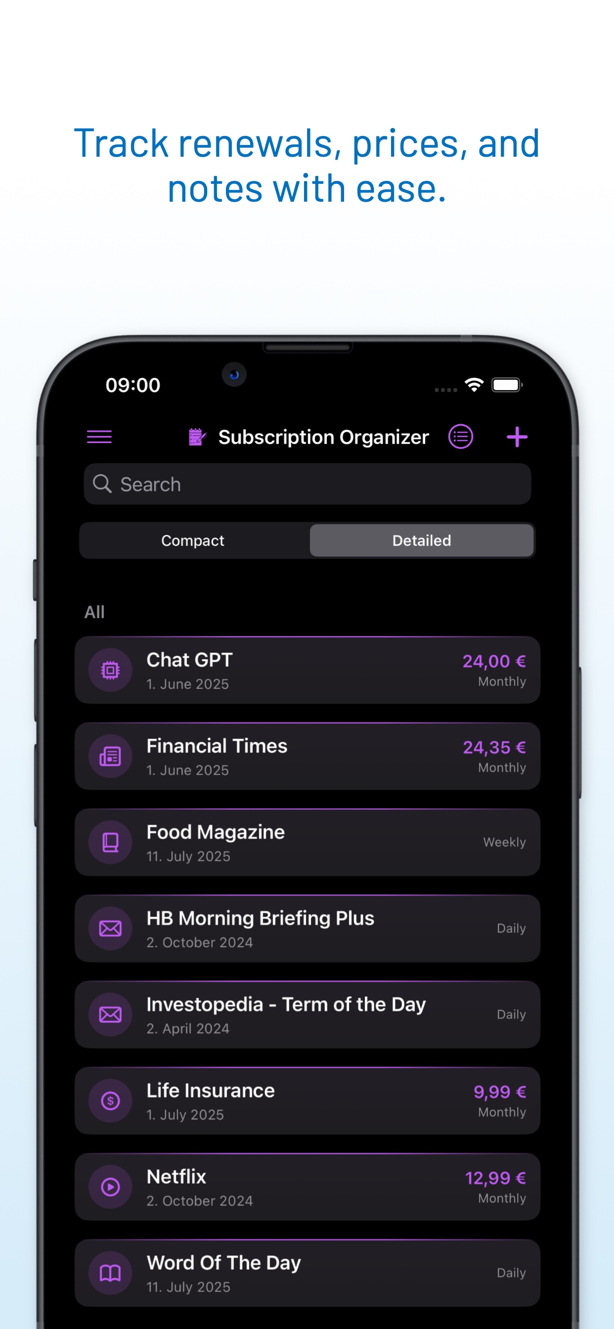Subscription Organizer screenshot 4