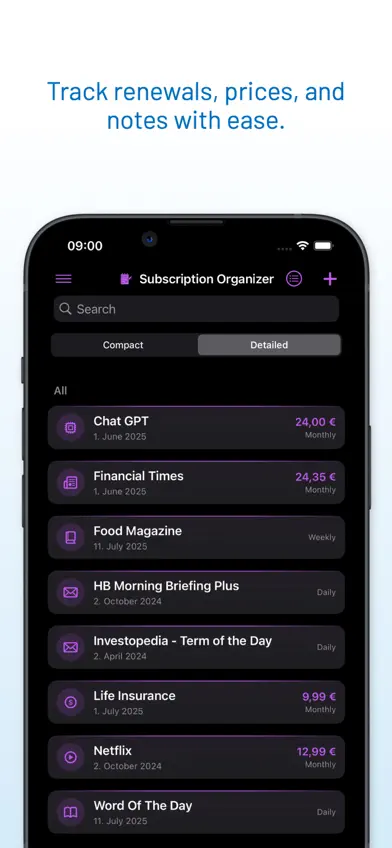 Subscription Organizer screenshot 4