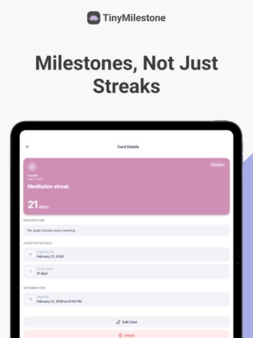 TinyMilestone: AI Journal iPad screenshot
