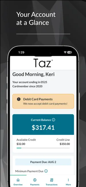 Taz Visa Mobile screenshot 2