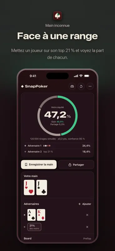 SnapPoker: Cotes de Poker screenshot 2 of 5