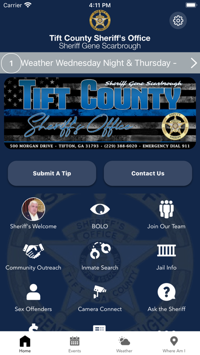Tift County Sheriff's Office Screenshot