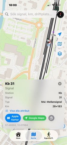 Järnvägskartan iPhone screenshot 1