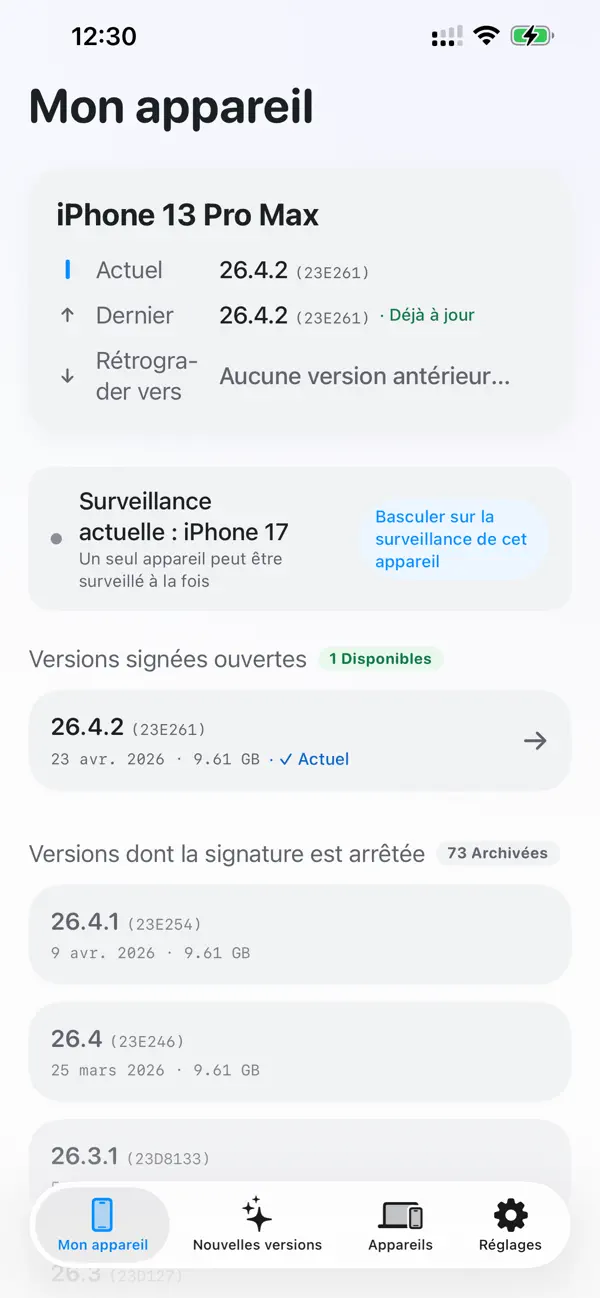 Screenshot #1 pour IPSW Go