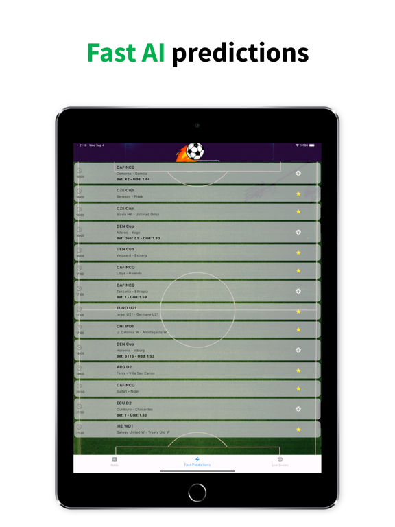 AI Football Predictions iPad screenshot 2 - Sports app
