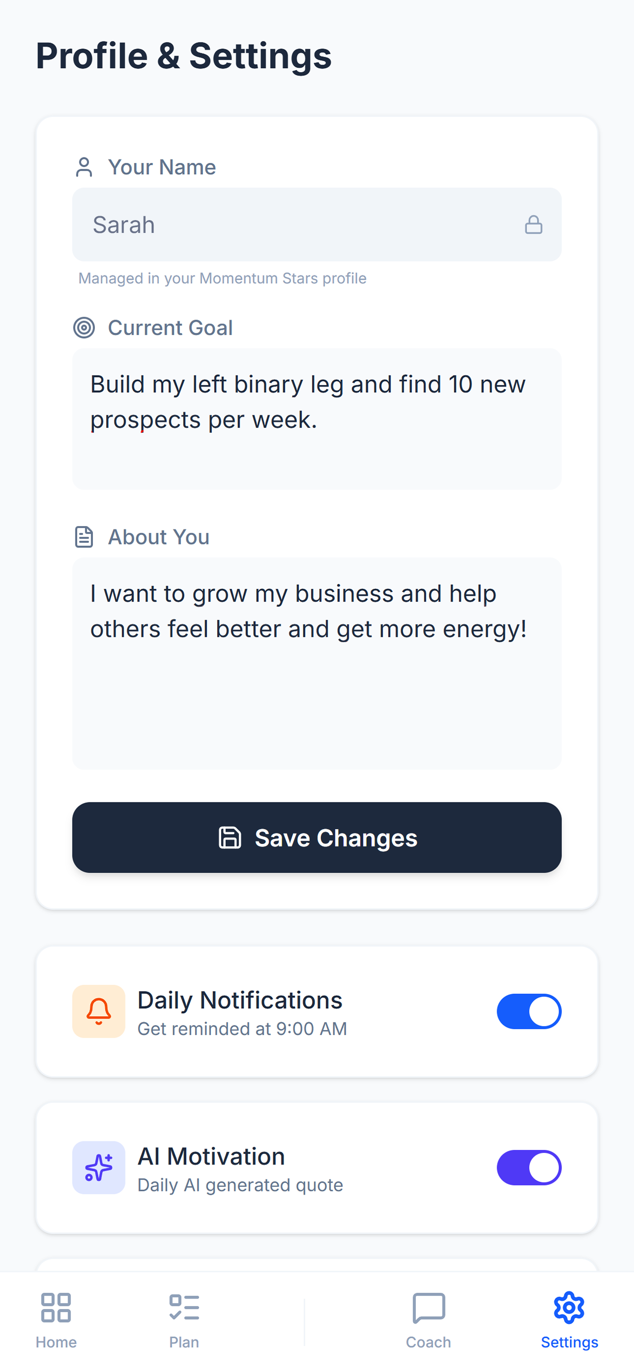 Momentum Stars Action Plan screenshot 6