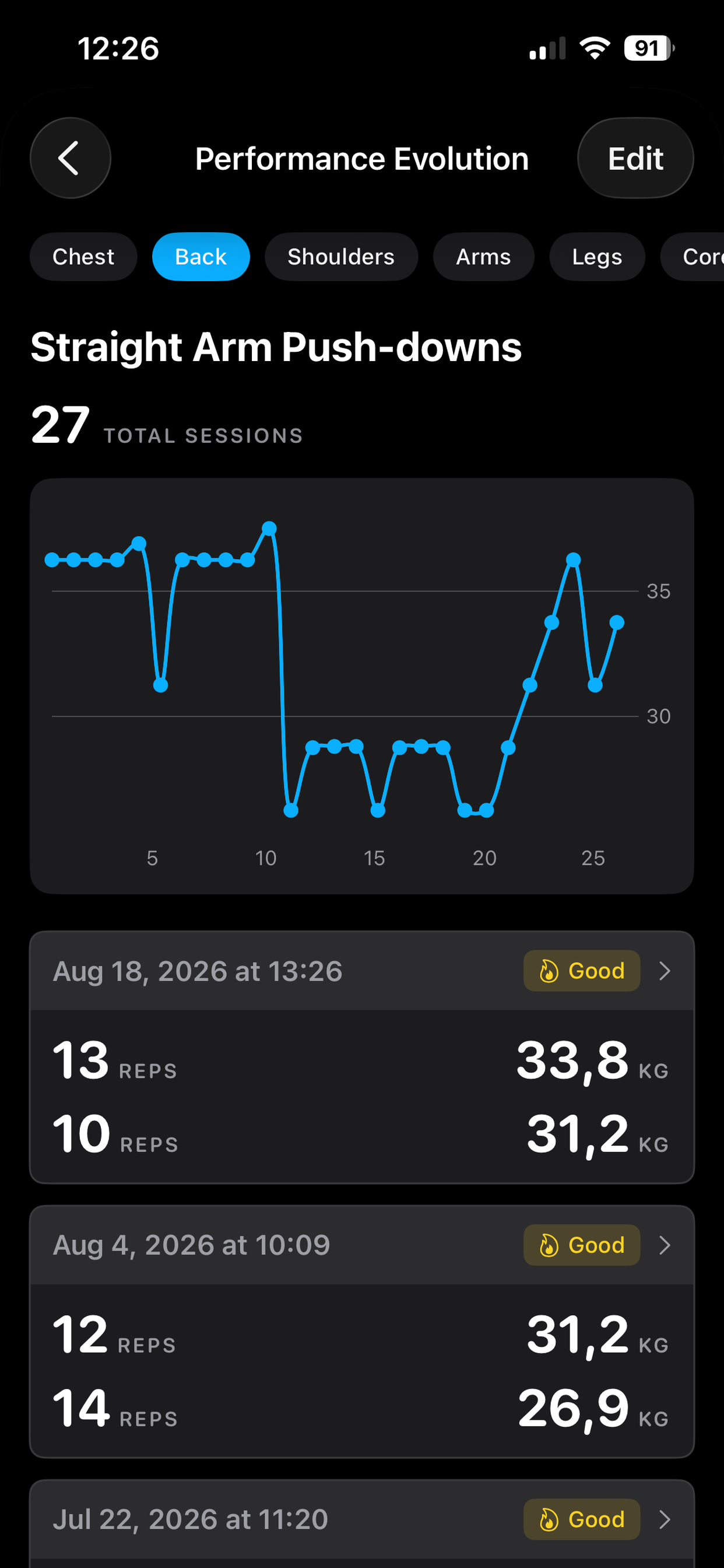 GainLog: HIT Workout Tracker screenshot 3