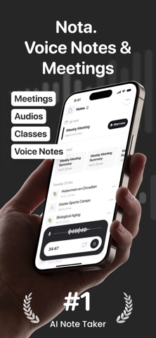Nota. Voice Notes & Meetings Screenshot 1 of 6