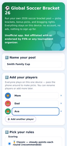 Global Soccer Bracket 26 screenshot