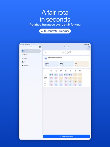 Rotabee - Shift & Rota Planner iPad screenshot