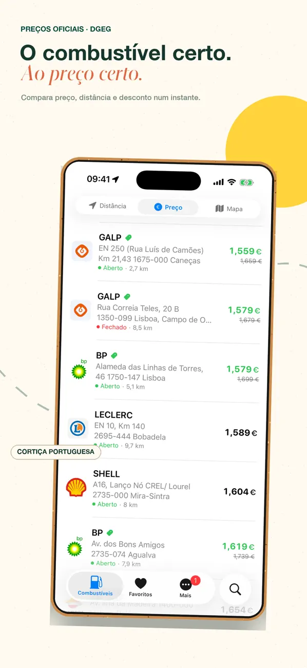 Screenshot #1 pour PortuGAS - Preços Combustível
