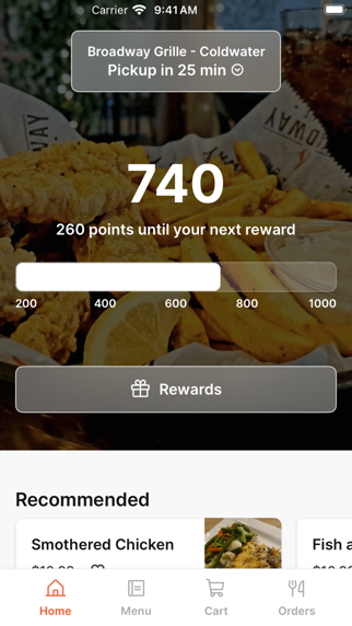 Broadway Grille To Go iPhone screenshot 1 - Food & Drink app