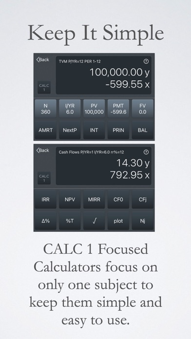 CALC 1 Financial Calculator Screenshot