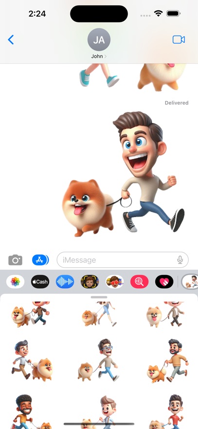 Pomeranian Walking Stickers