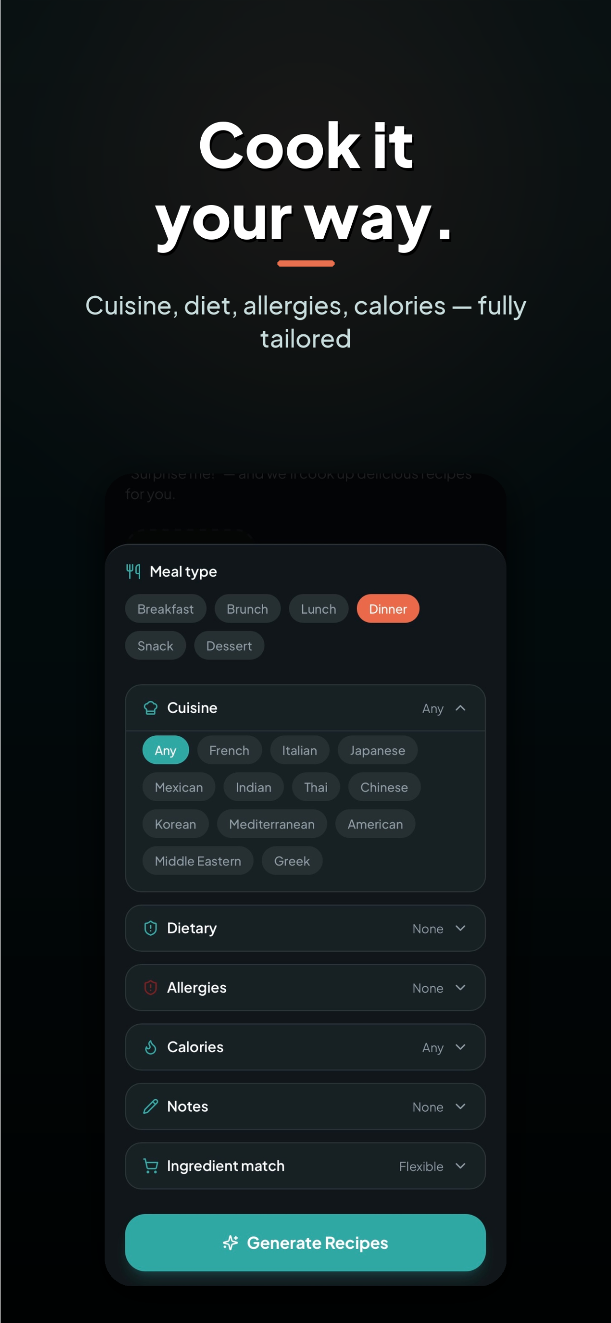 meChef - Recipe AI