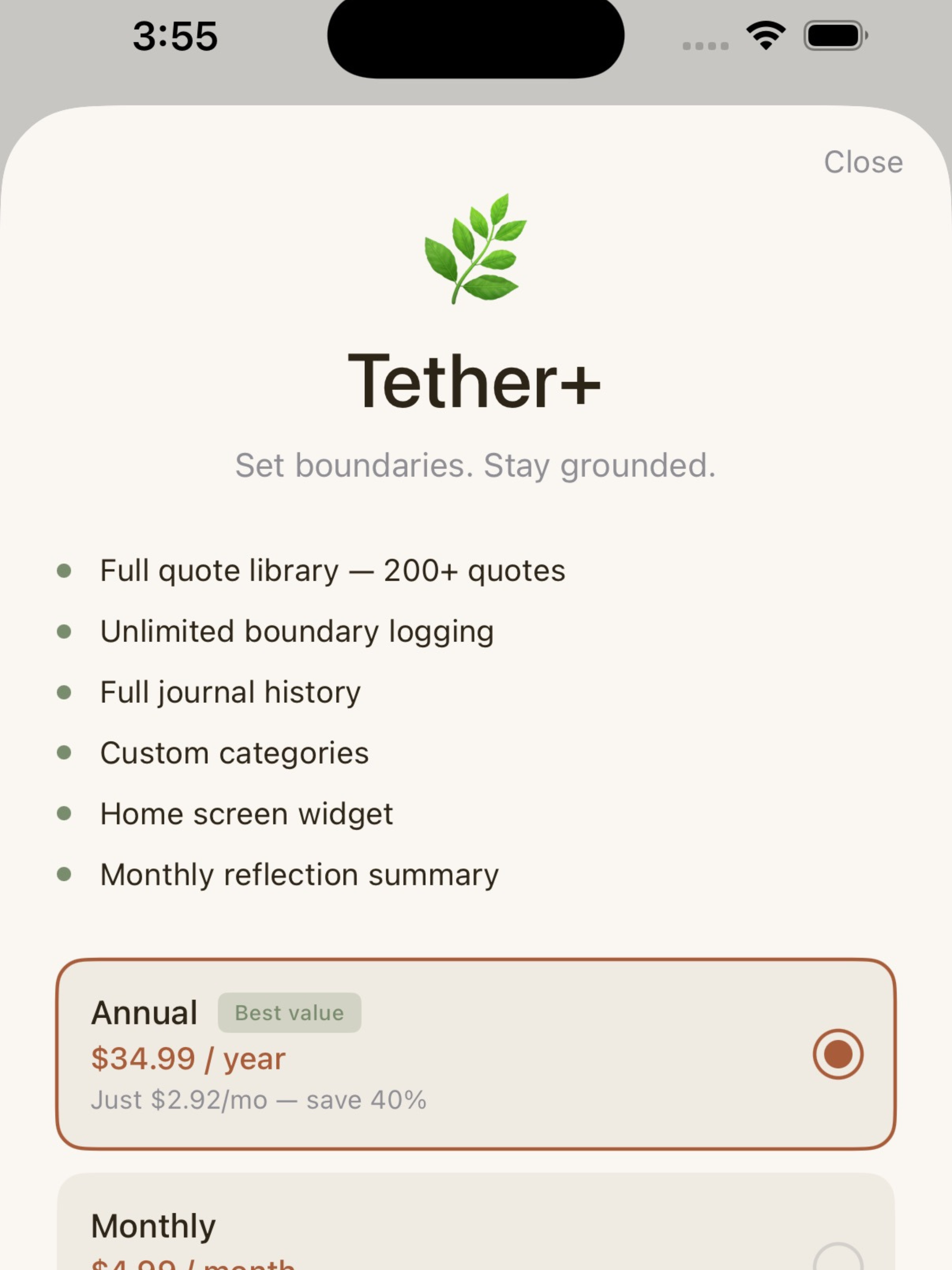 Tether: Set Boundaries
