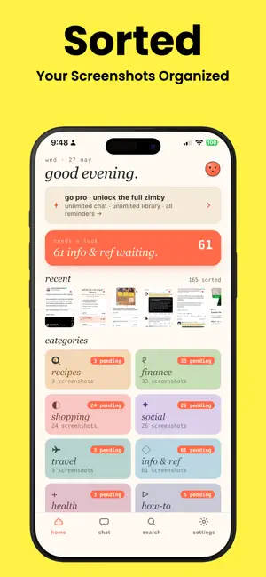 Zimby AI Screenshots Organizer screenshot 1
