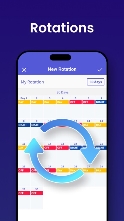 Shift Day Work Calendar: Spoke