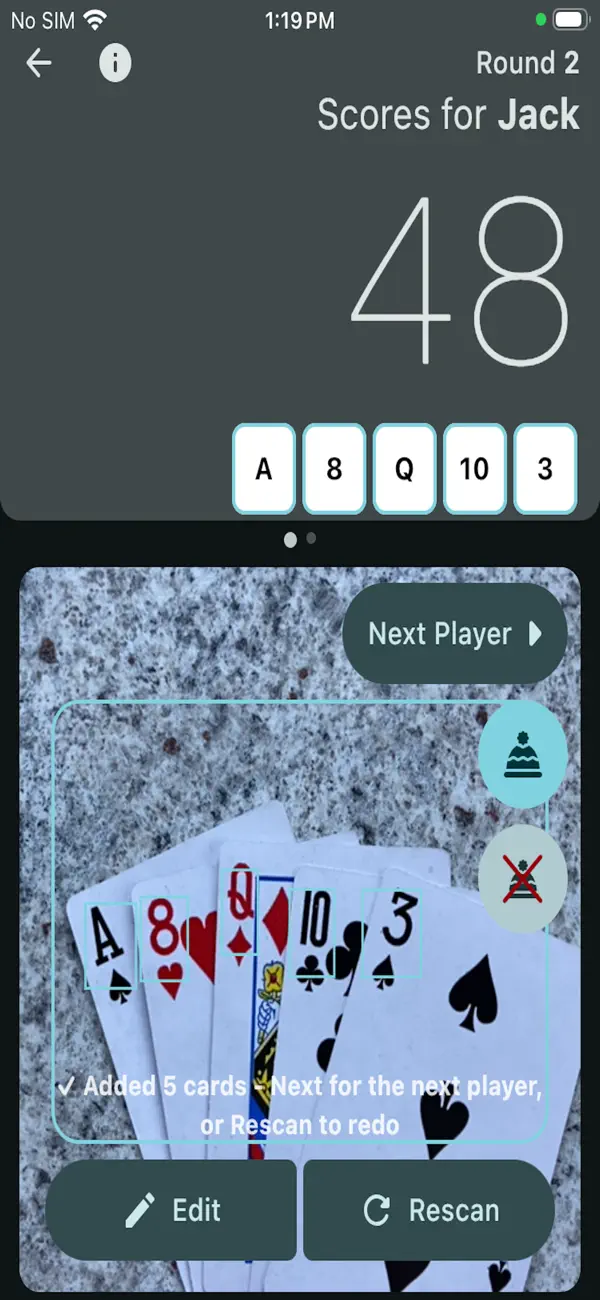 Screenshot #2 pour BeanieApp - Card Scoring
