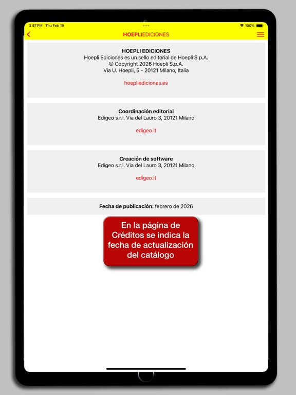 Catálogo Hoepli iPad screenshot