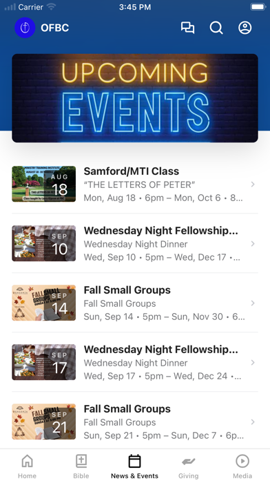 Oneonta FBC iPhone screenshot 2 - Education app