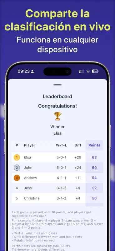 Padel Americano Generator screenshot 2 of 5